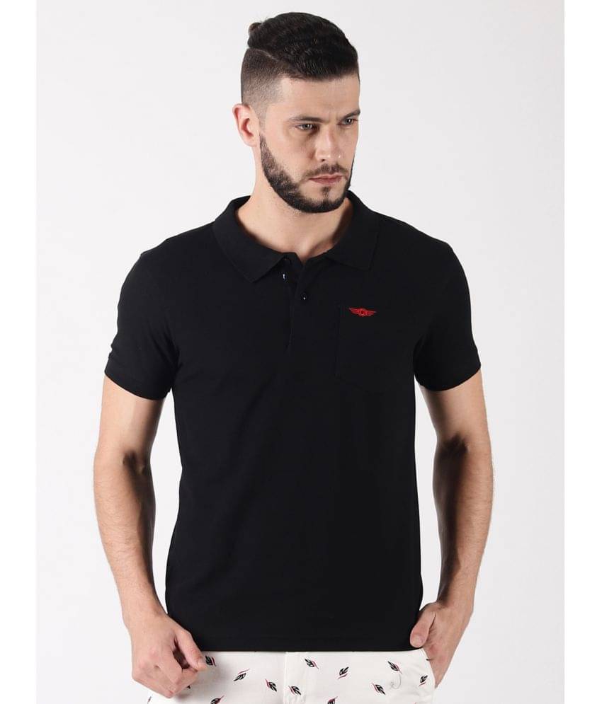     			Force NXT Pack of 1 Cotton Regular Fit Solid Half Sleeves Men's Polo T Shirt ( Black )