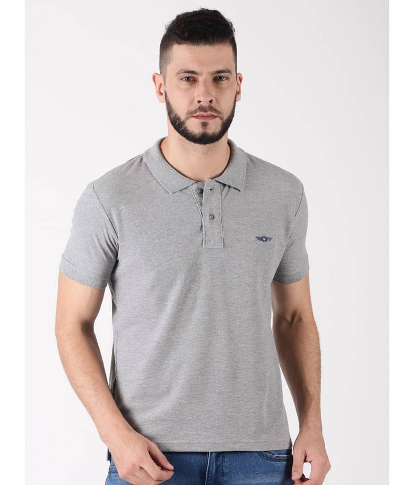     			Force NXT Pack of 1 Cotton Regular Fit Solid Half Sleeves Men's Polo T Shirt ( Grey )