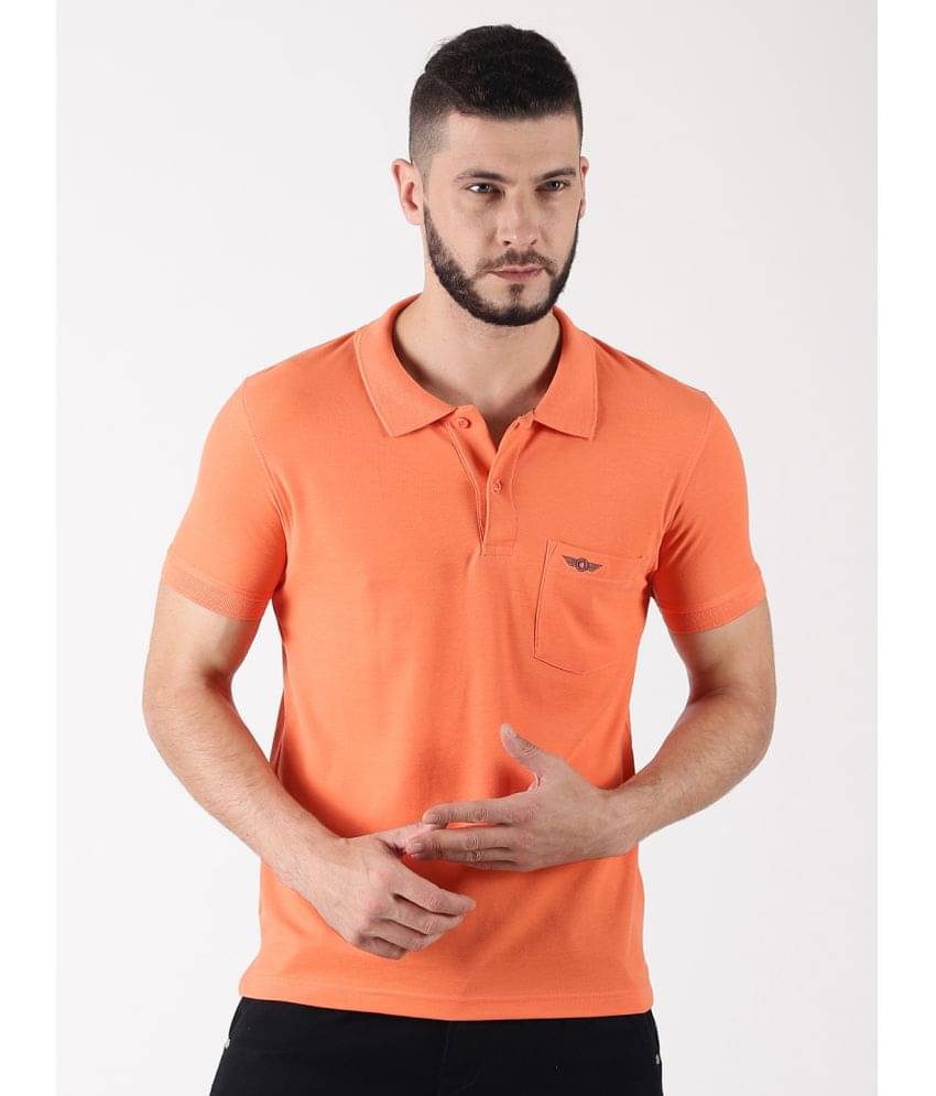     			Force NXT Pack of 1 Cotton Regular Fit Solid Half Sleeves Men's Polo T Shirt ( Orange )