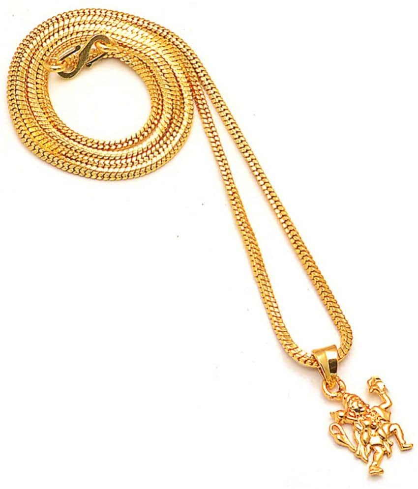 Jewar Mandi - Gold Men's Religious Pendant With Chain ( Pack of 1 )