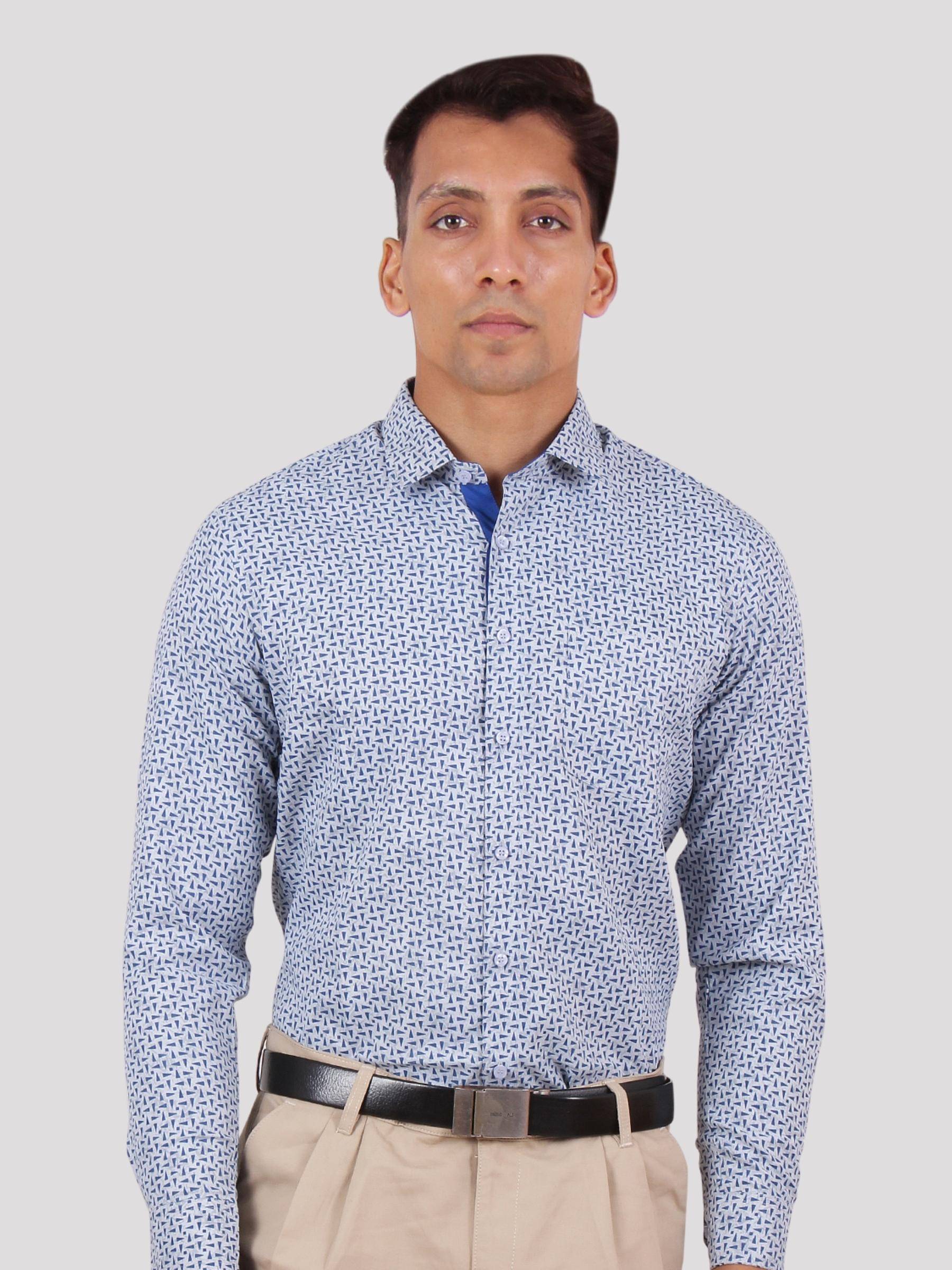     			Maharaja - Blue Cotton Blend Slim Fit Men's Formal Shirt ( Pack of 1 )