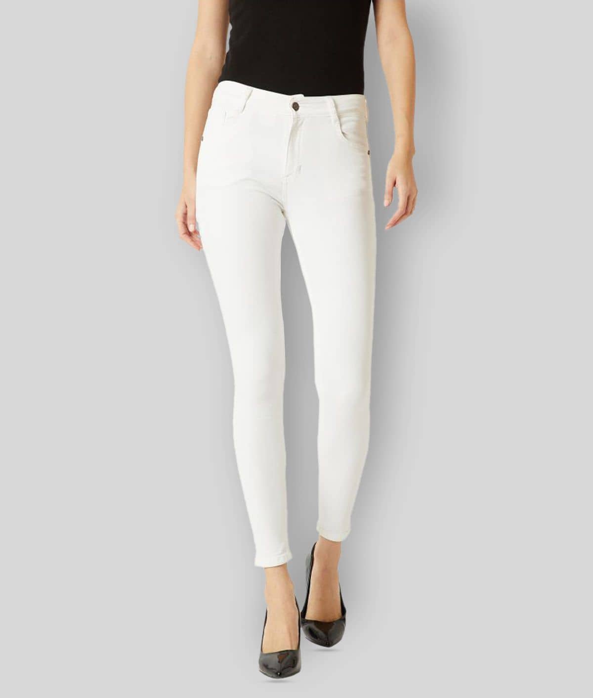 Miss Chase - White Cotton Women's Jeans ( Pack of 1 ) - Jeans | Buy online on ZillyBuy