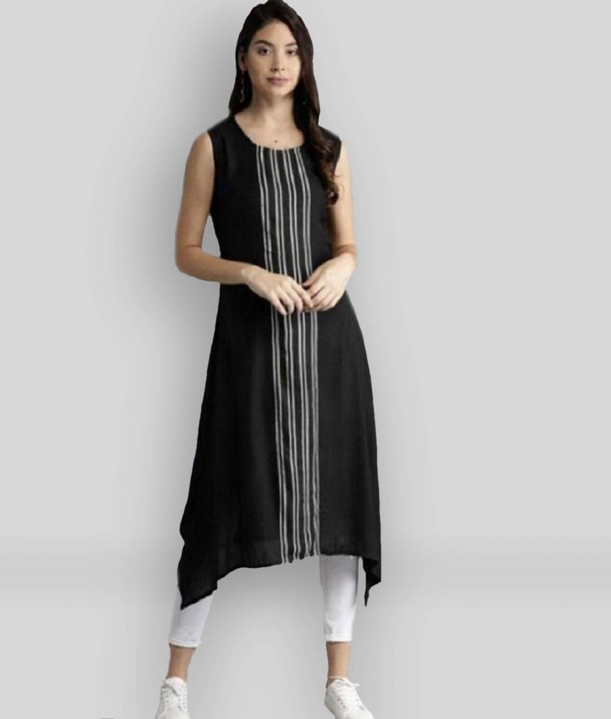     			NOWT-Aliquid - Black Crepe Women's Asymmetrical Kurti ( Pack of 1 )