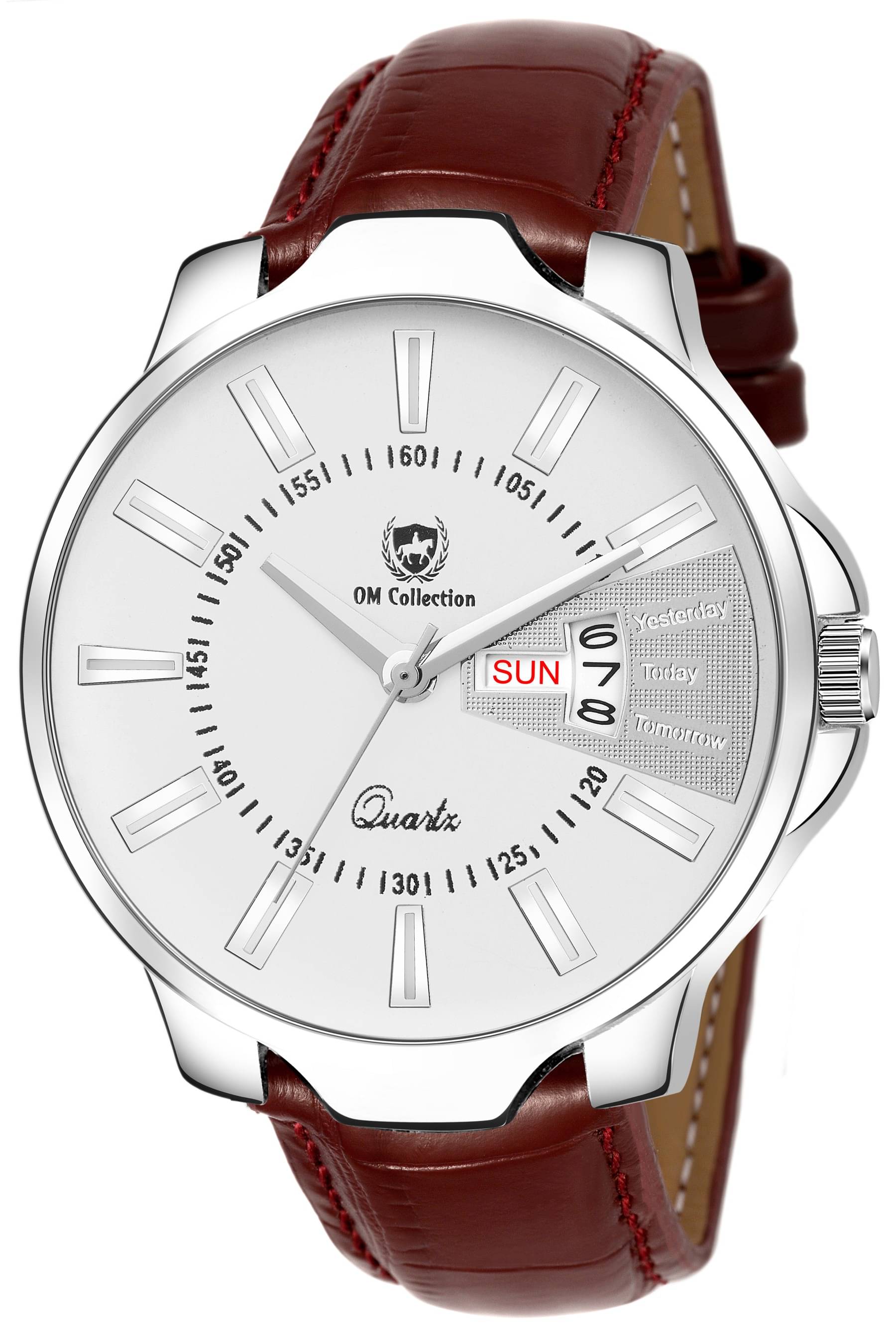     			Om Collection - Maroon Leather Analog Men's Watch