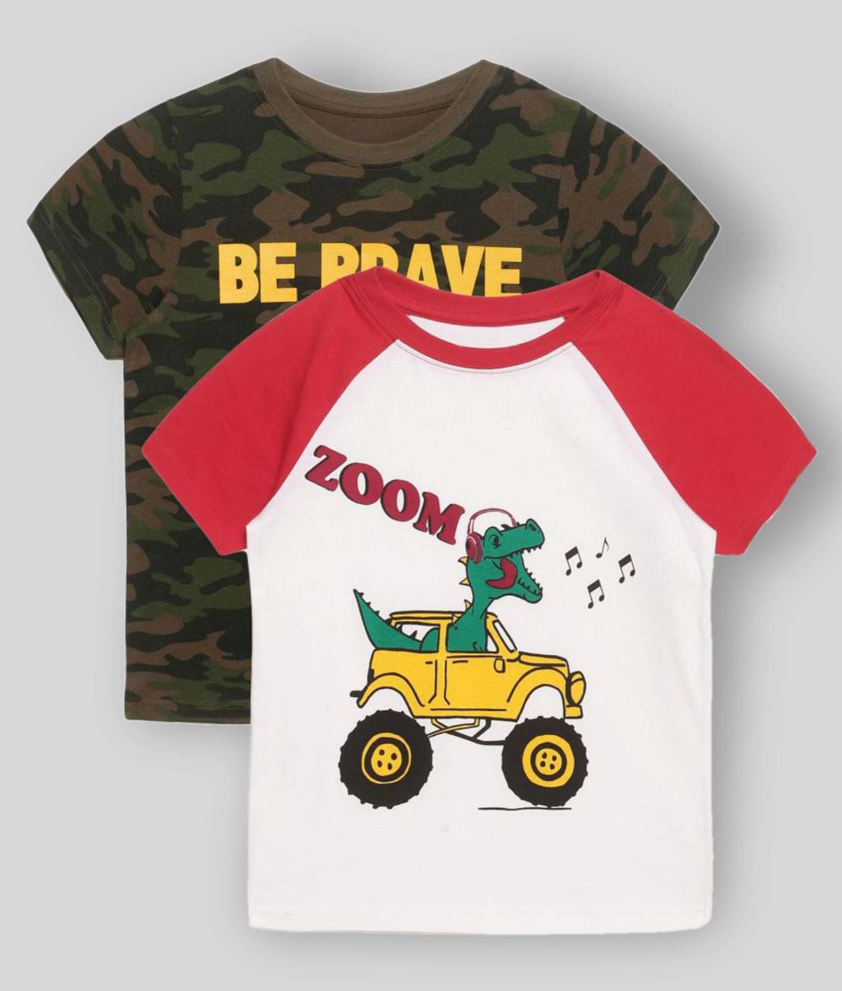     			PLUM TREE Pack of 5 Boys Cotton T-Shirt ( White )