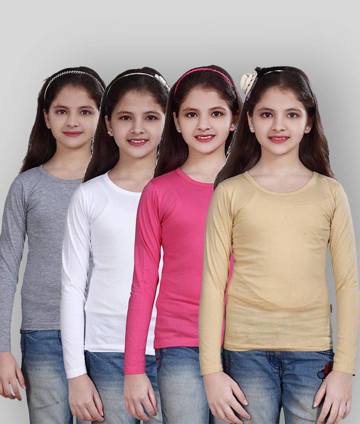     			Sini Mini Pack of 4 Girls 100% Cotton Combos ( Blue )