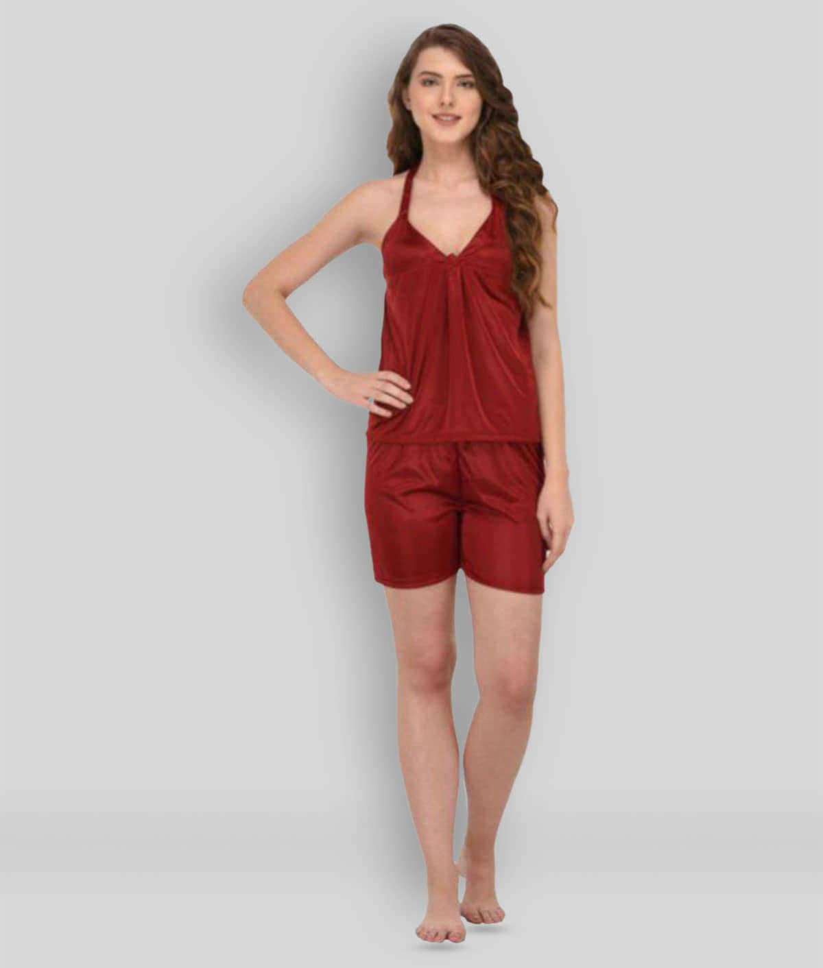 You Forever - Red Satin Women's Nightwear Nightsuit Sets ( Pack of 1 ) - Nightwear & Loungewear | Buy online on ZillyBuy