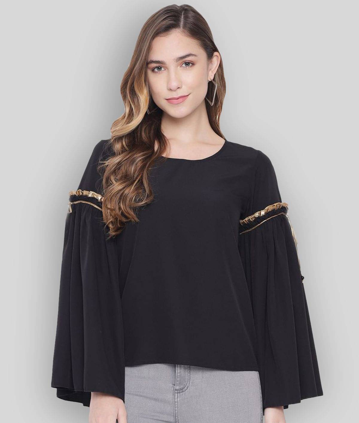 ALL WAYS YOU Women's Polyester Regular Top ( Black ) ALL WAYS YOU Women's Polyester Regular Top ( Black )