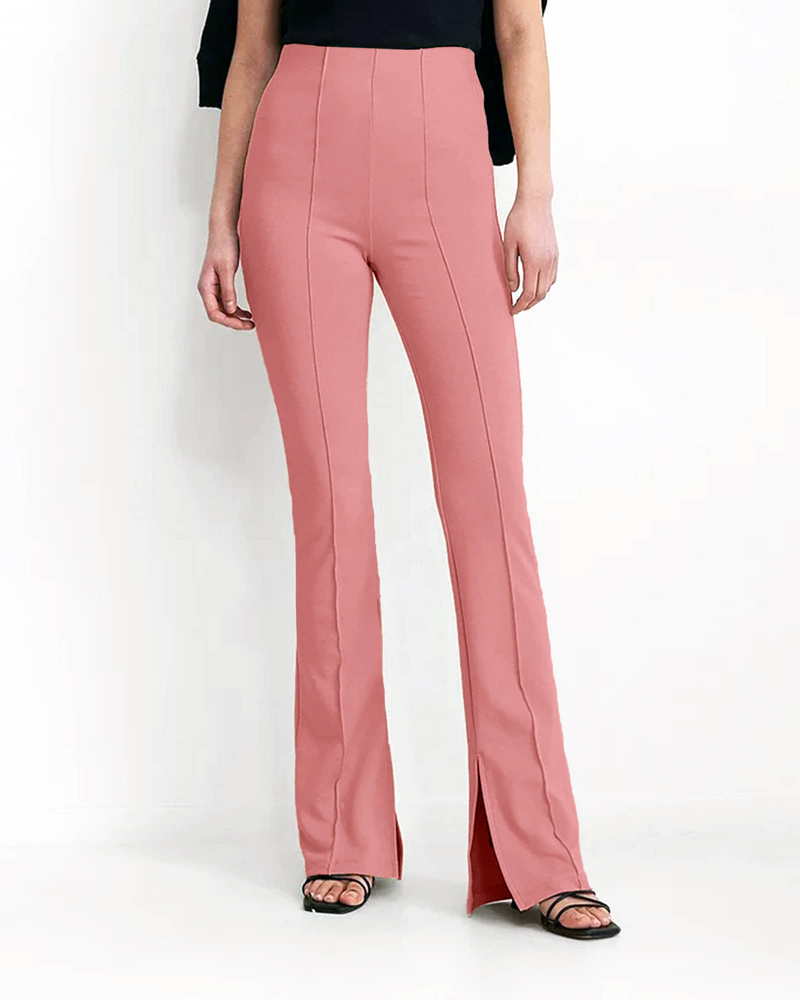 Addyvero - Peach Cotton Blend Regular Women's Slit Pants ( Pack of 1 ) - Trousers | Buy online on ZillyBuy