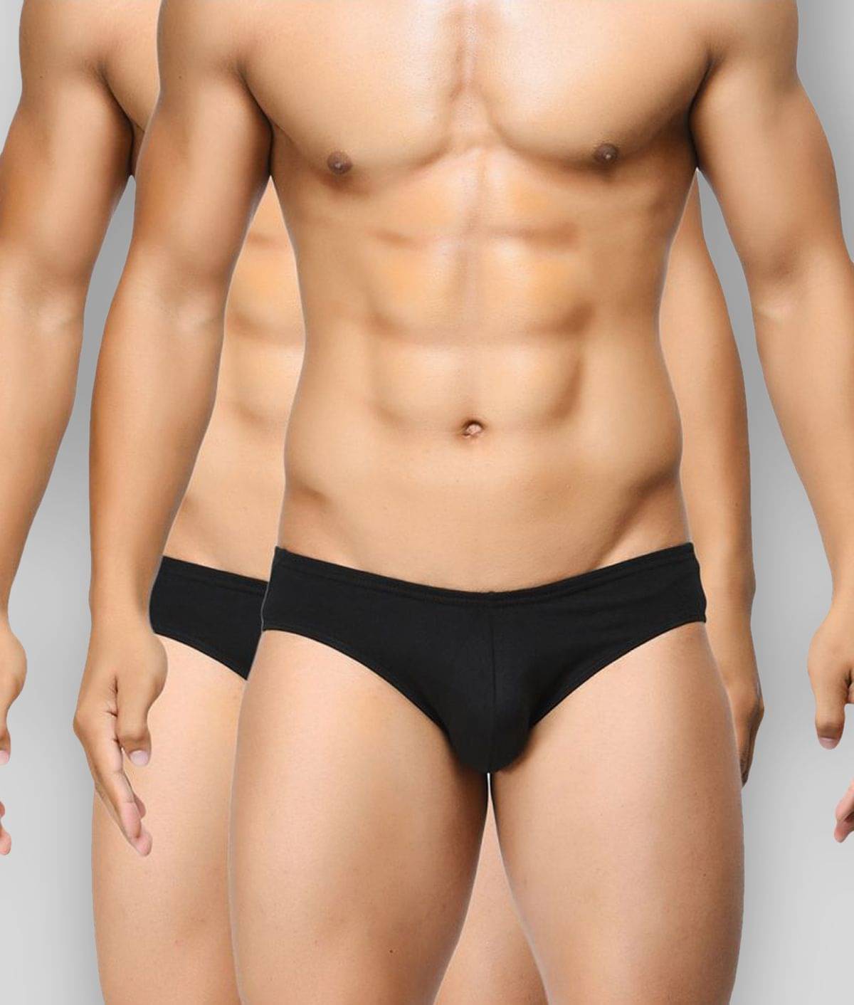 BASIICS By La Intimo Pack of 2 Cotton Briefs For Men's ( Black ) BASIICS By La Intimo Pack of 2 Cotton Briefs For Men's ( Black )