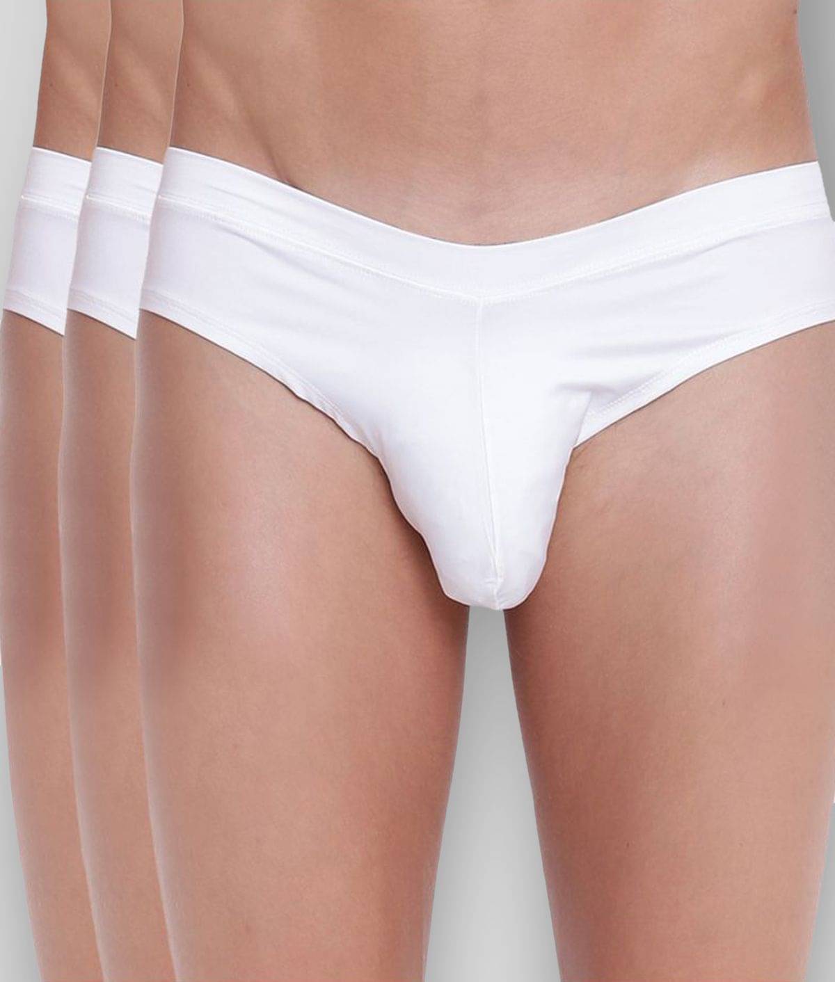 BASIICS By La Intimo Pack of 2 Cotton Briefs For Men's ( White ) BASIICS By La Intimo Pack of 2 Cotton Briefs For Men's ( White )