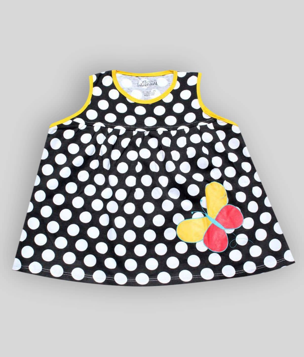 Babeezworld Baby Girls 100% Cotton Frocks ( Black )