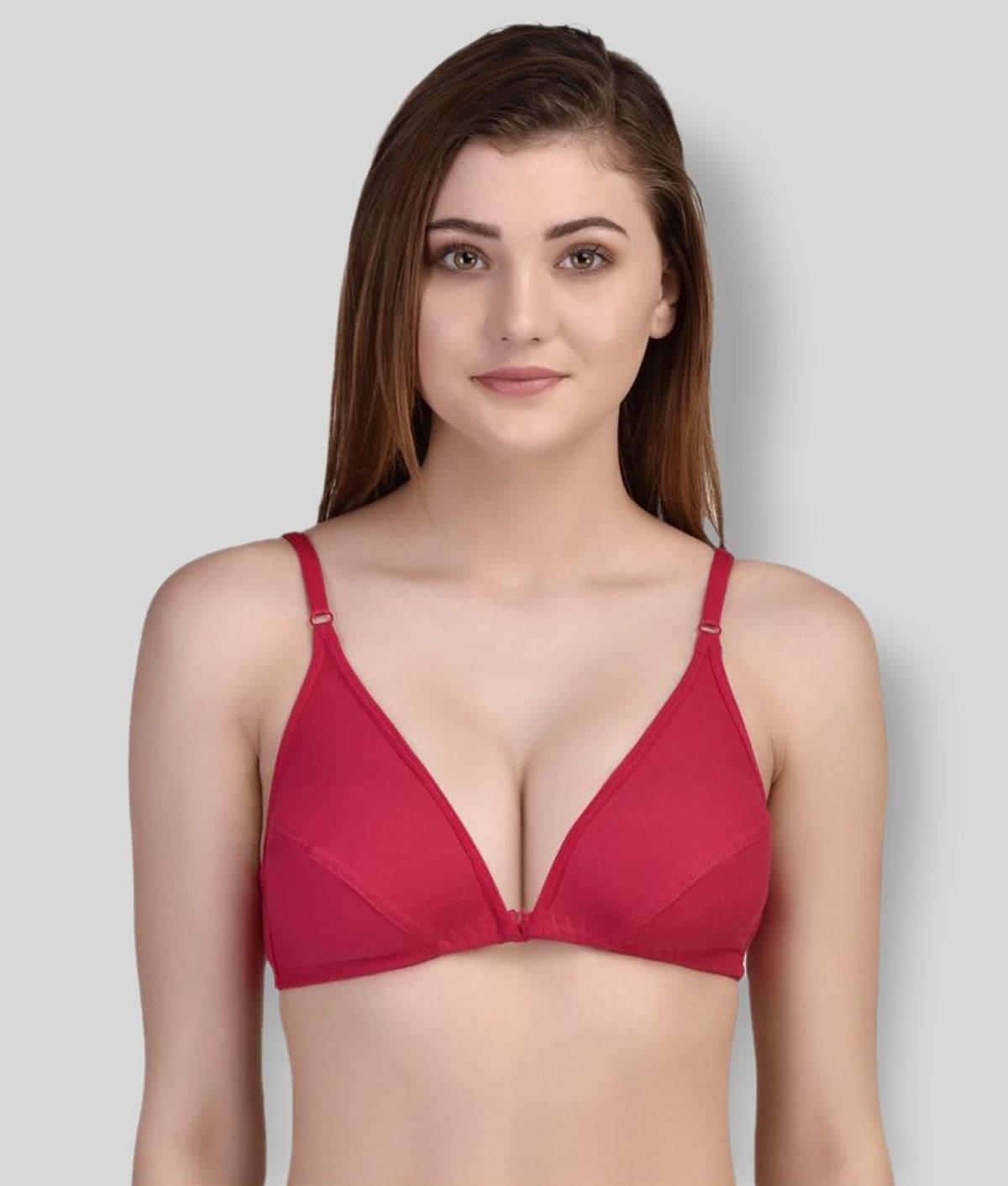     			Desiprime Poly Cotton Non Padded Women's Front Closure ( Pink )