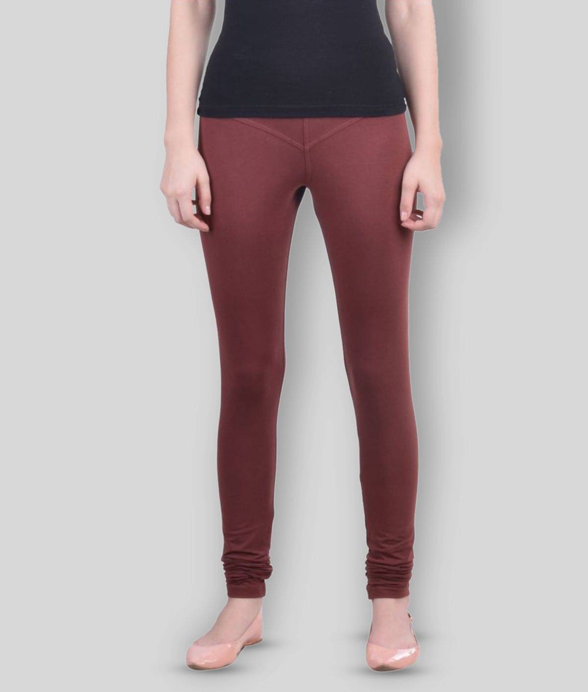Dollar Missy - Brown Cotton Blend Women's Leggings ( Pack of 1 )     			Dollar Missy - Brown Cotton Blend Women's Leggings ( Pack of 1 )
