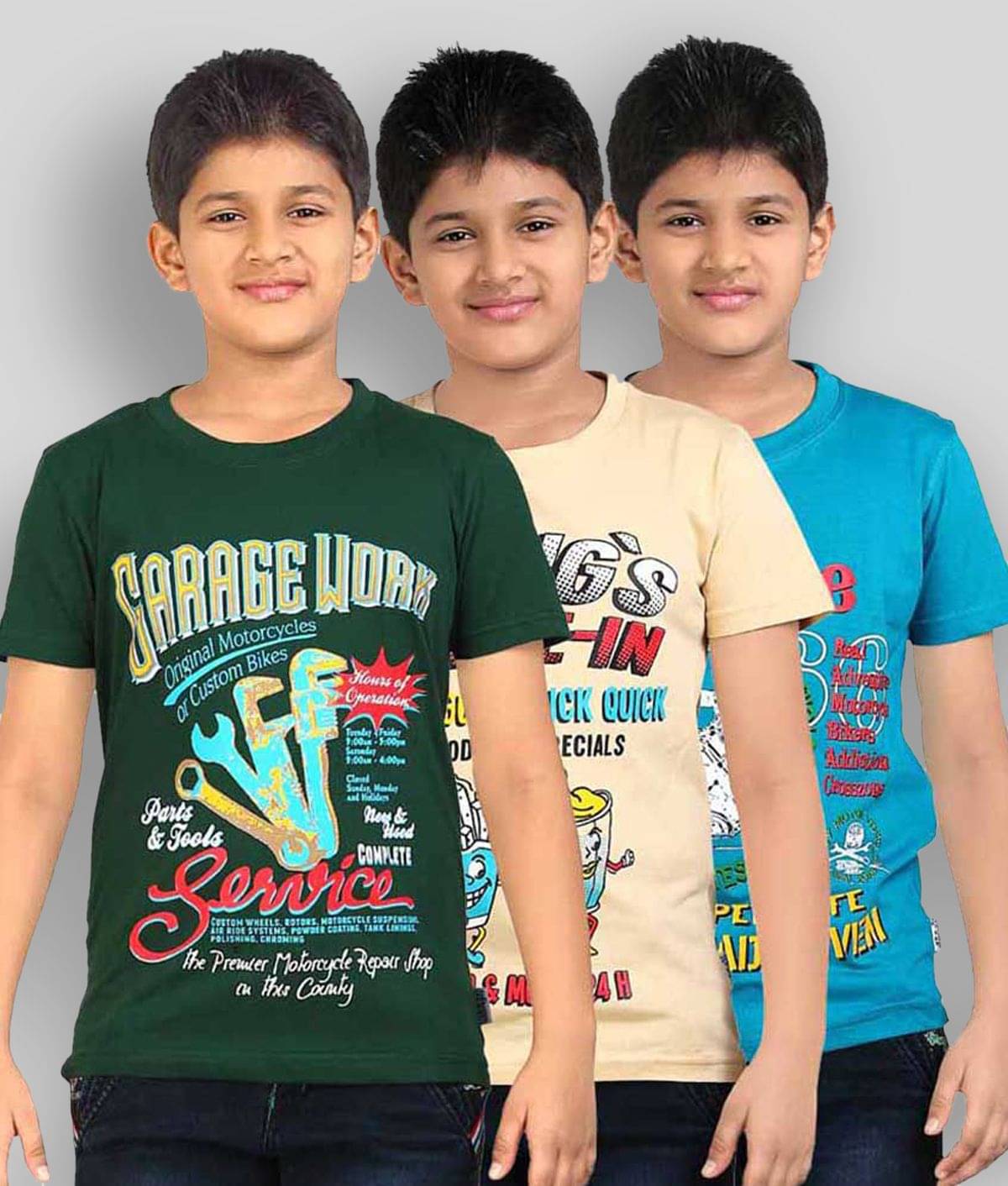     			Dongli Pack of 2 Boys Cotton T-Shirt ( Multicolor )