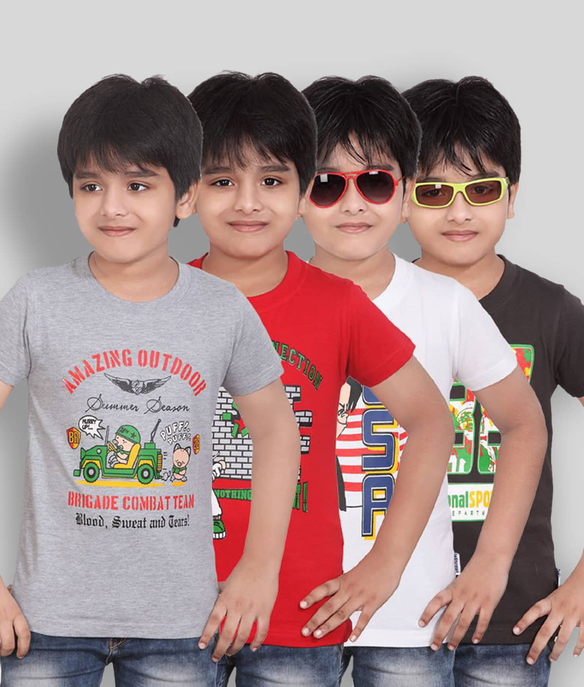 Dongli Pack of 1 Boys Cotton Blend Polo T-Shirt ( Multicolor )