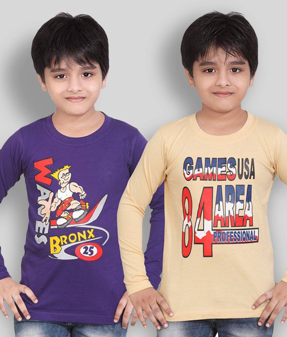    			Dongli Pack of 2 Boys Cotton T-Shirt ( Purple )