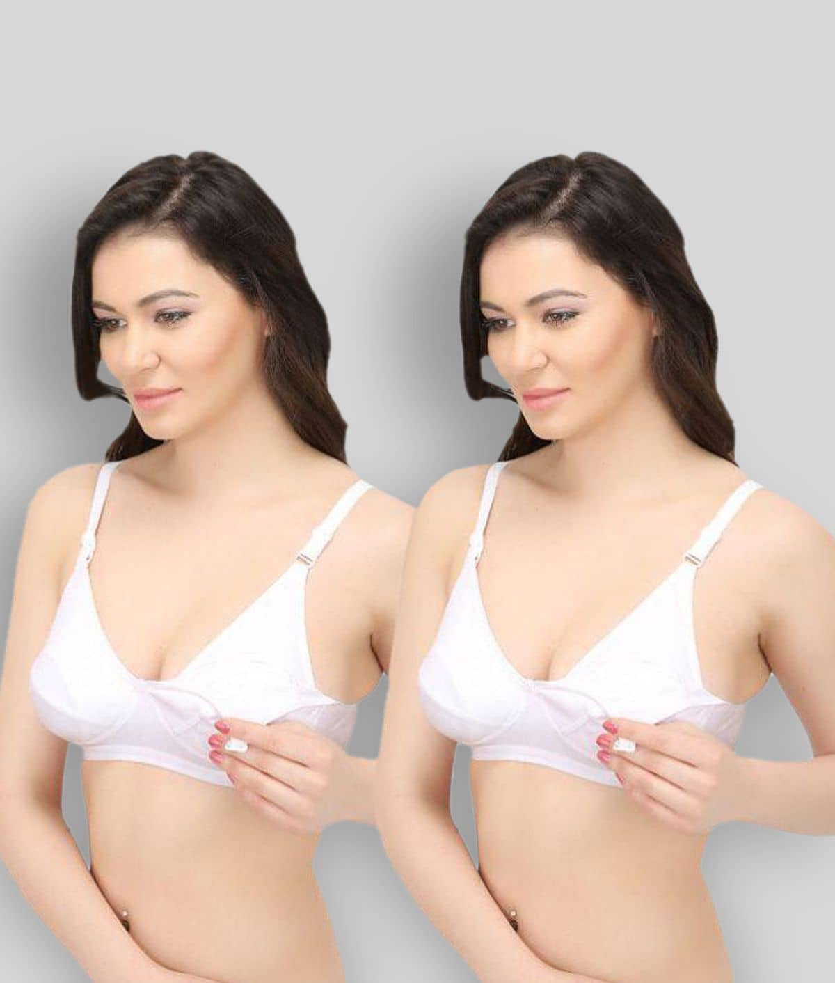 Elina White Cotton Bra