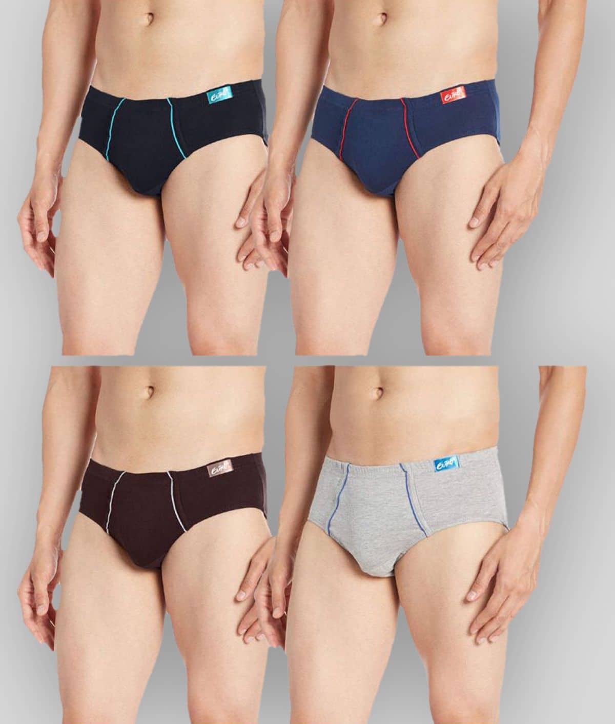 Euro -  Light Grey 100% Cotton Men's Briefs ( Pack of 4 )