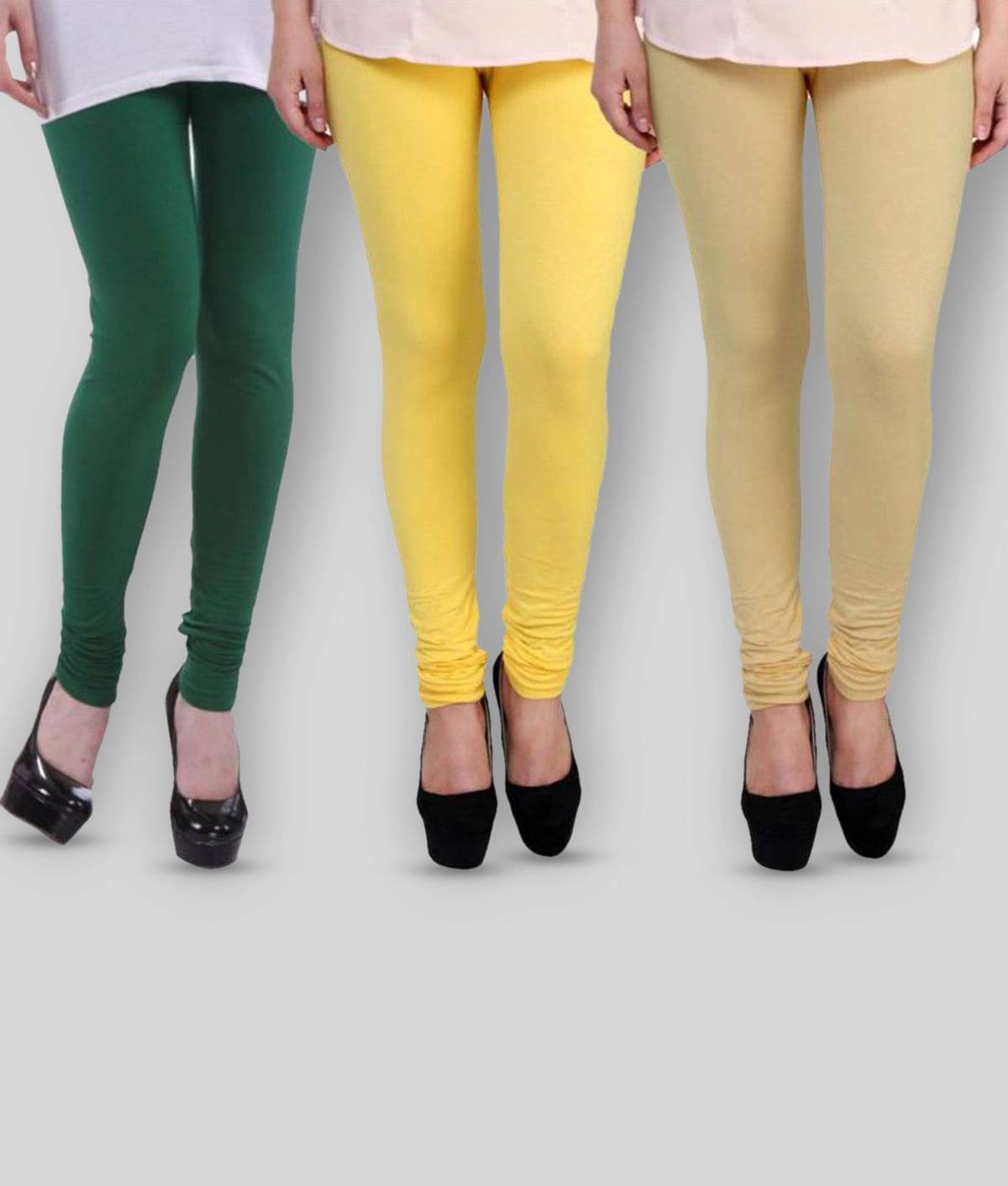     			FnMe - Multicolor Cotton Blend Women's Leggings ( Pack of 3 )
