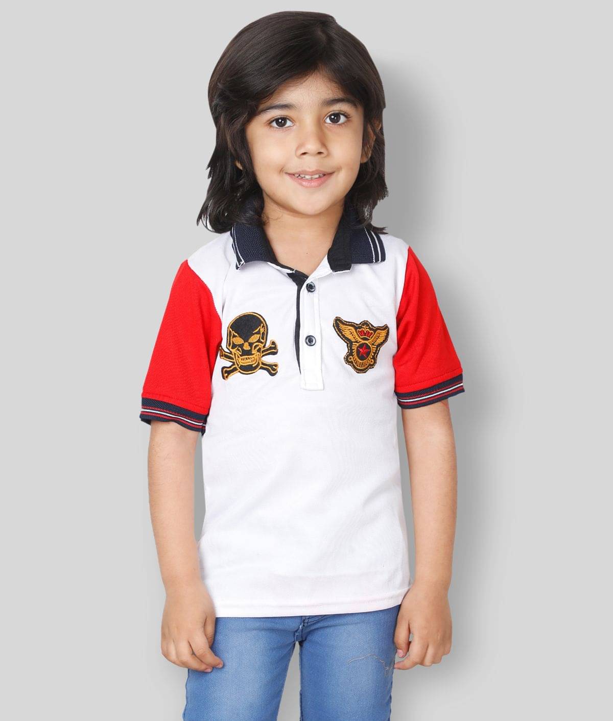     			Fourfolds Pack of 3 Boys Cotton Blend T-Shirt ( White )