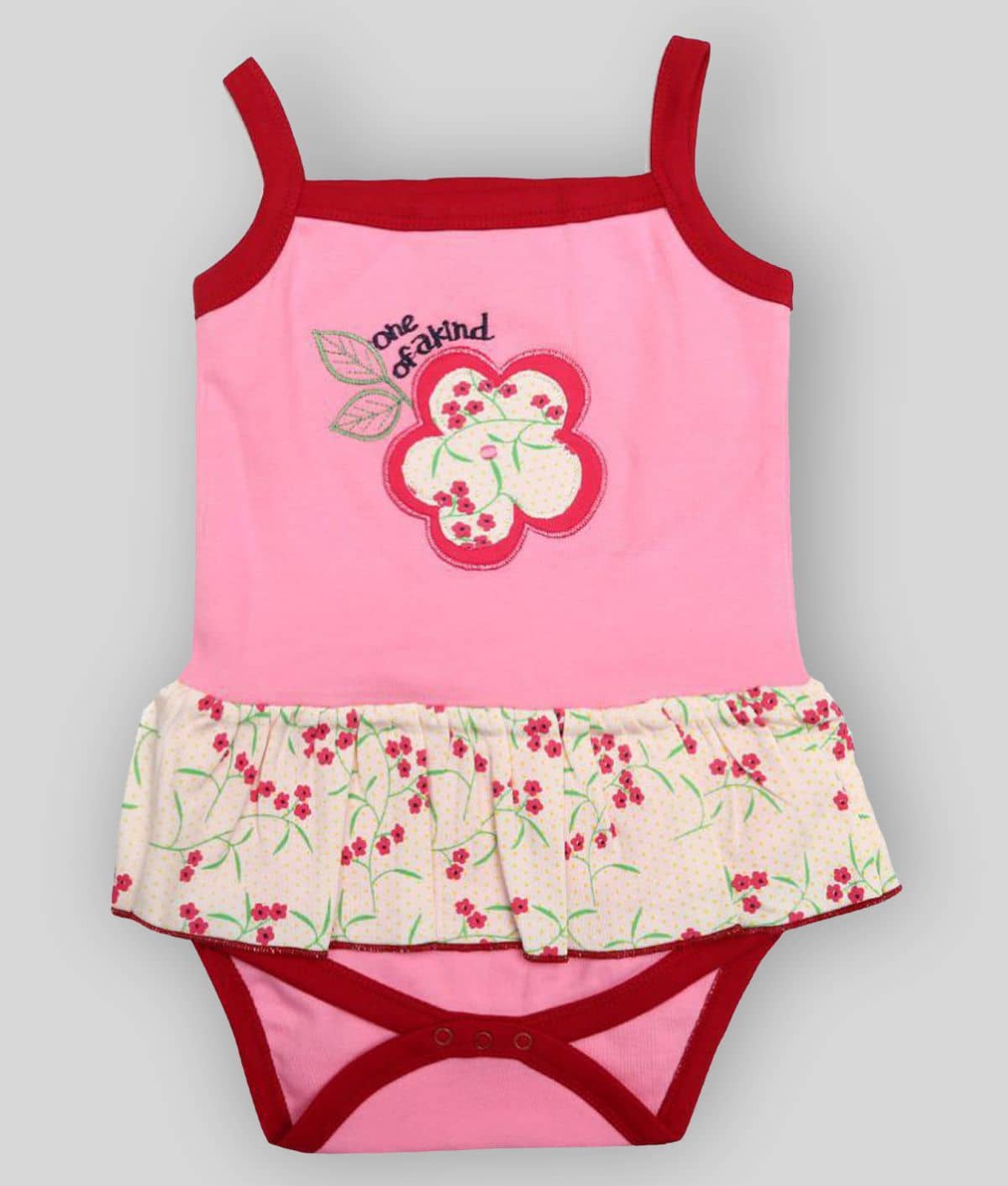 KABOOS Baby Girls Cotton Bodysuit ( Light Pink )