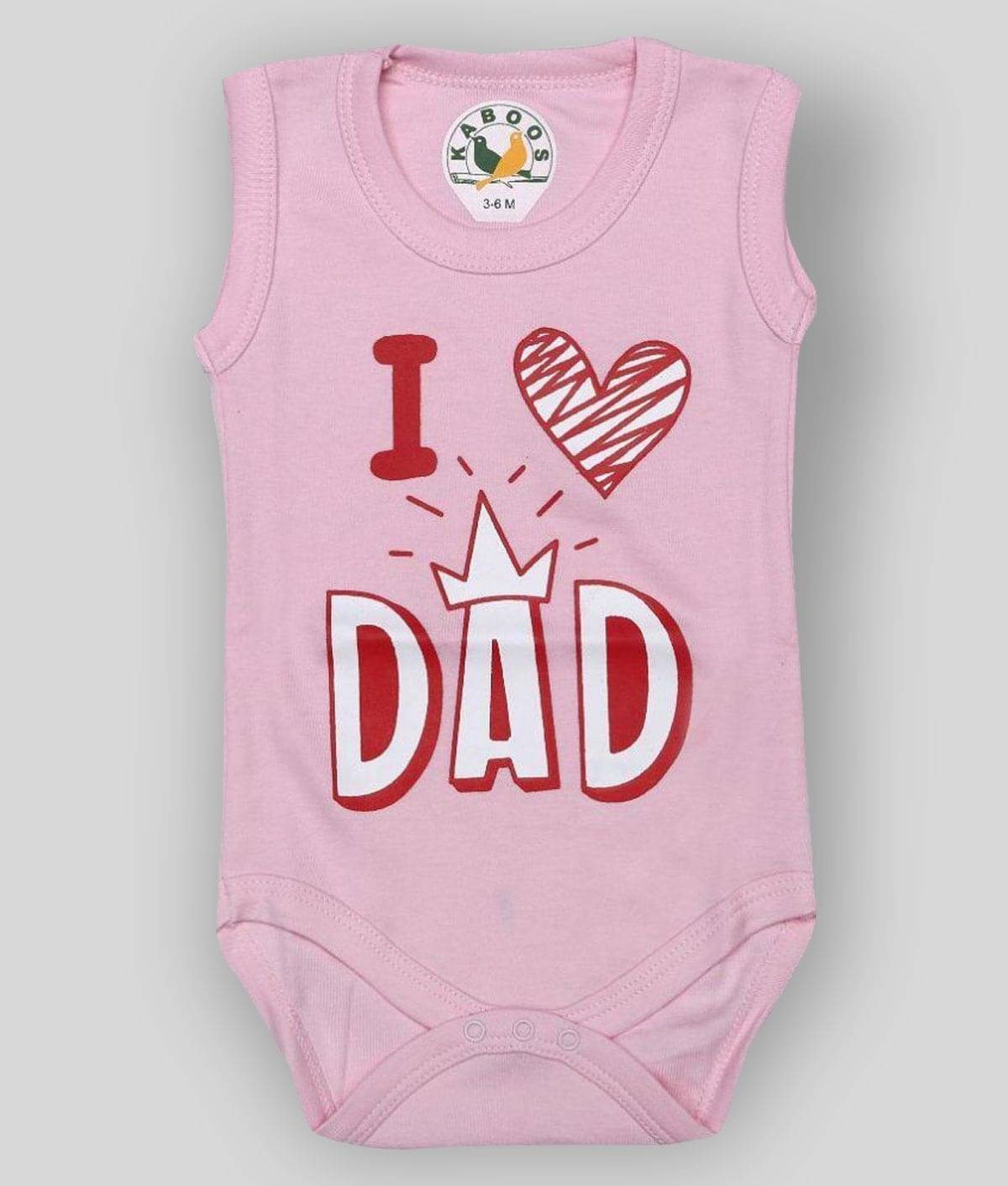 KABOOS Pack of 1 Baby Girls Cotton Bodysuit ( Pink )     			KABOOS Pack of 1 Baby Girls Cotton Bodysuit ( Pink )