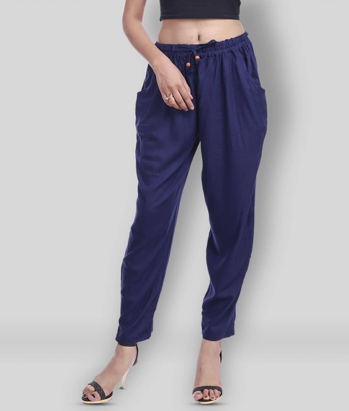 Lee Moda - Blue Rayon Flared Fit Women's Casual Pants  ( Pack of 1 ) - Trousers | Buy online on ZillyBuy