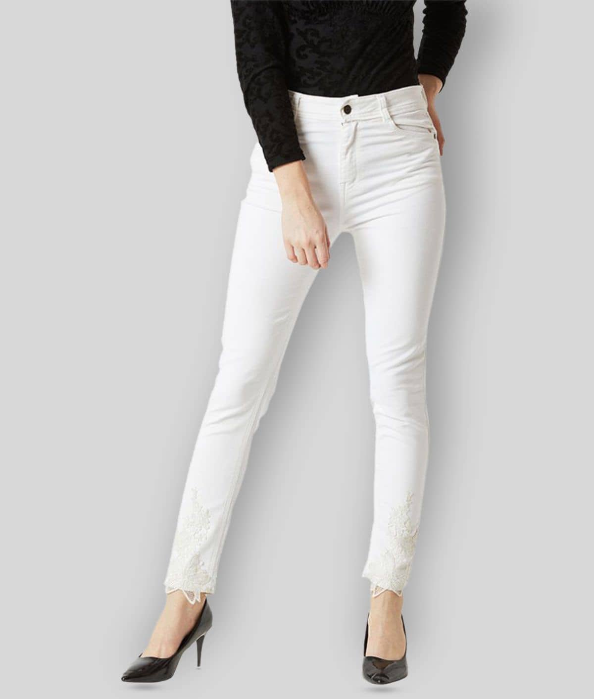 Miss Chase - White Cotton Women's Jeans ( Pack of 1 ) - Jeans | Buy online on ZillyBuy