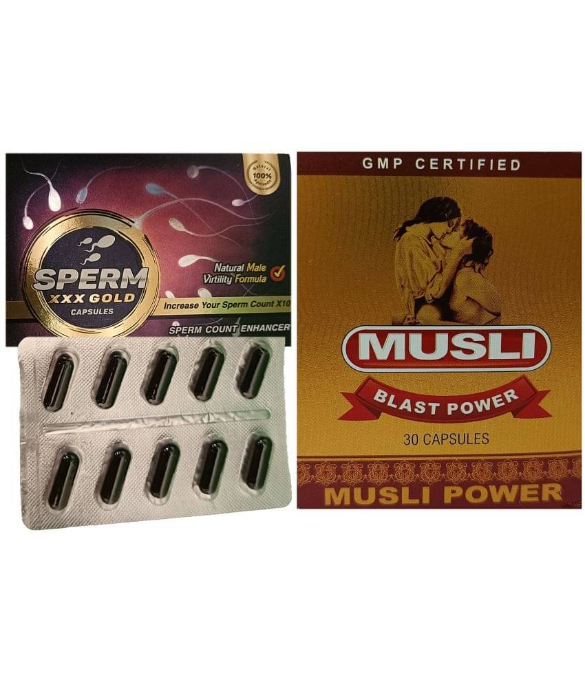     			Combo of Dr. Chopra Sperm XXX Gold Capsule For Men & Ayurvedic Musli Blast Power Capsule 30 no.s