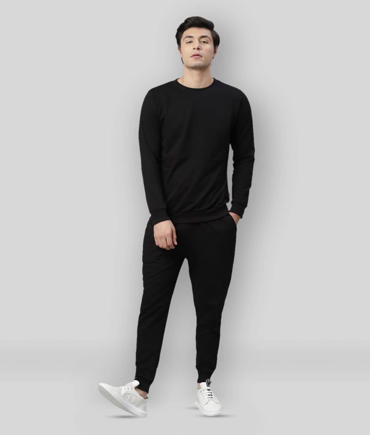 Rigo - Black Cotton Regular Fit Solid Men's Sports Tracksuit ( Pack of 1 )