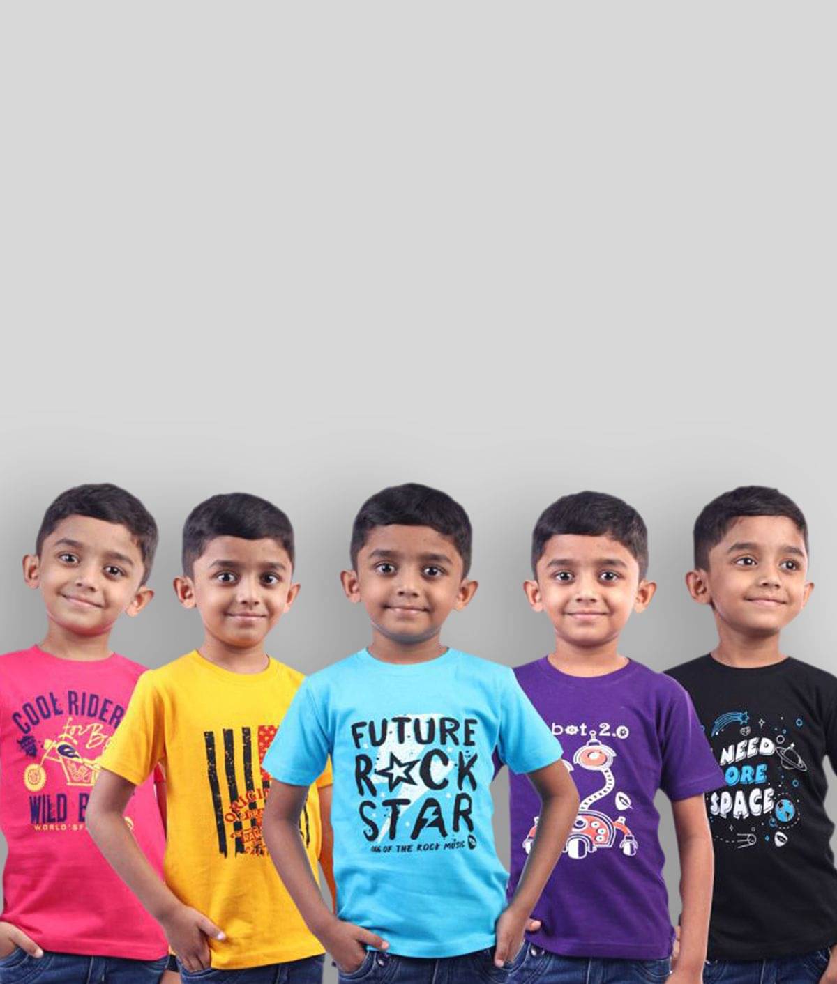     			Soft Apparels Pack of 5 Baby Boys Cotton T-Shirt ( Multi )