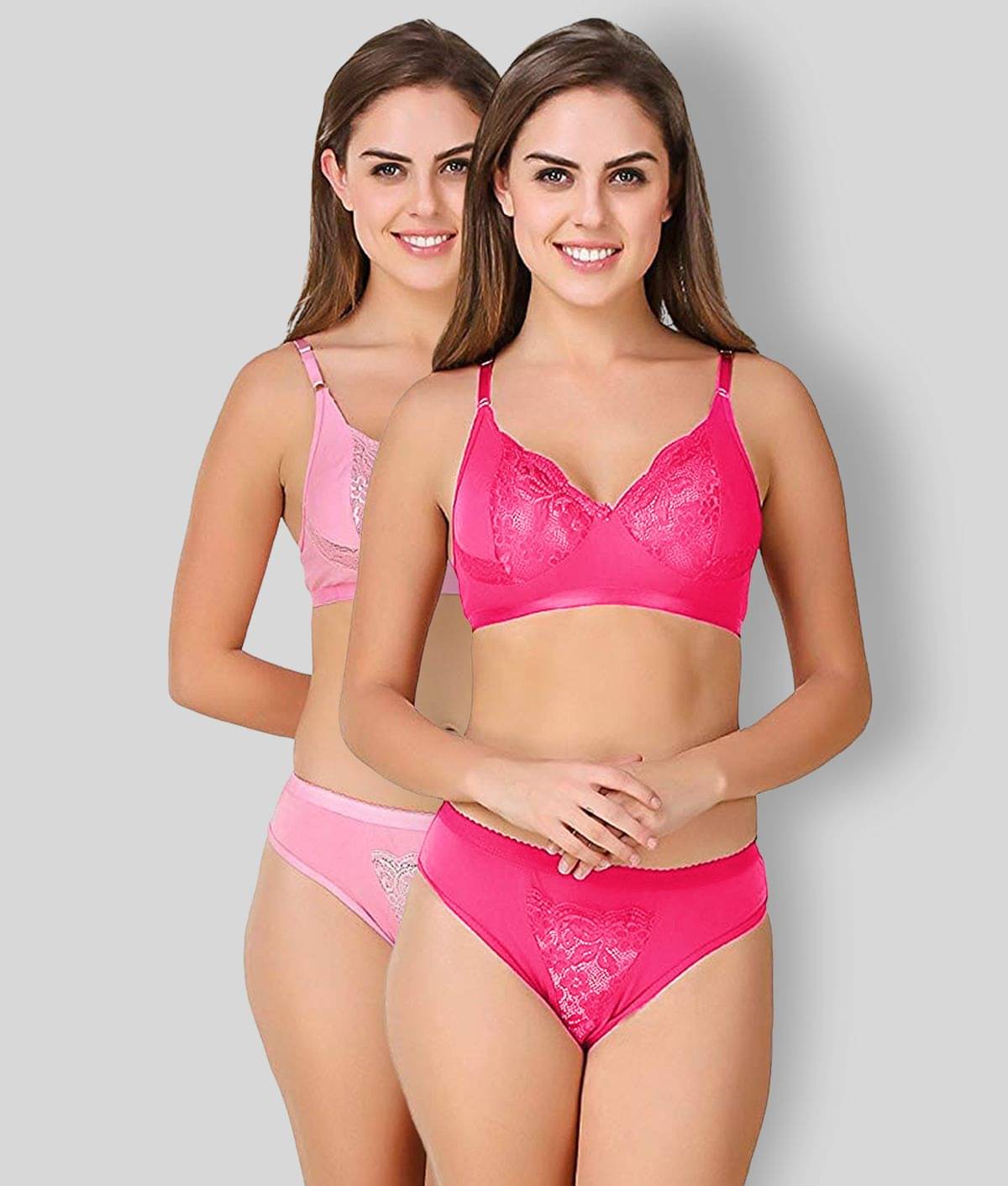     			TCG Pack of 2 Cotton Lycra Women's Bra & Panty Set ( Multi Color )