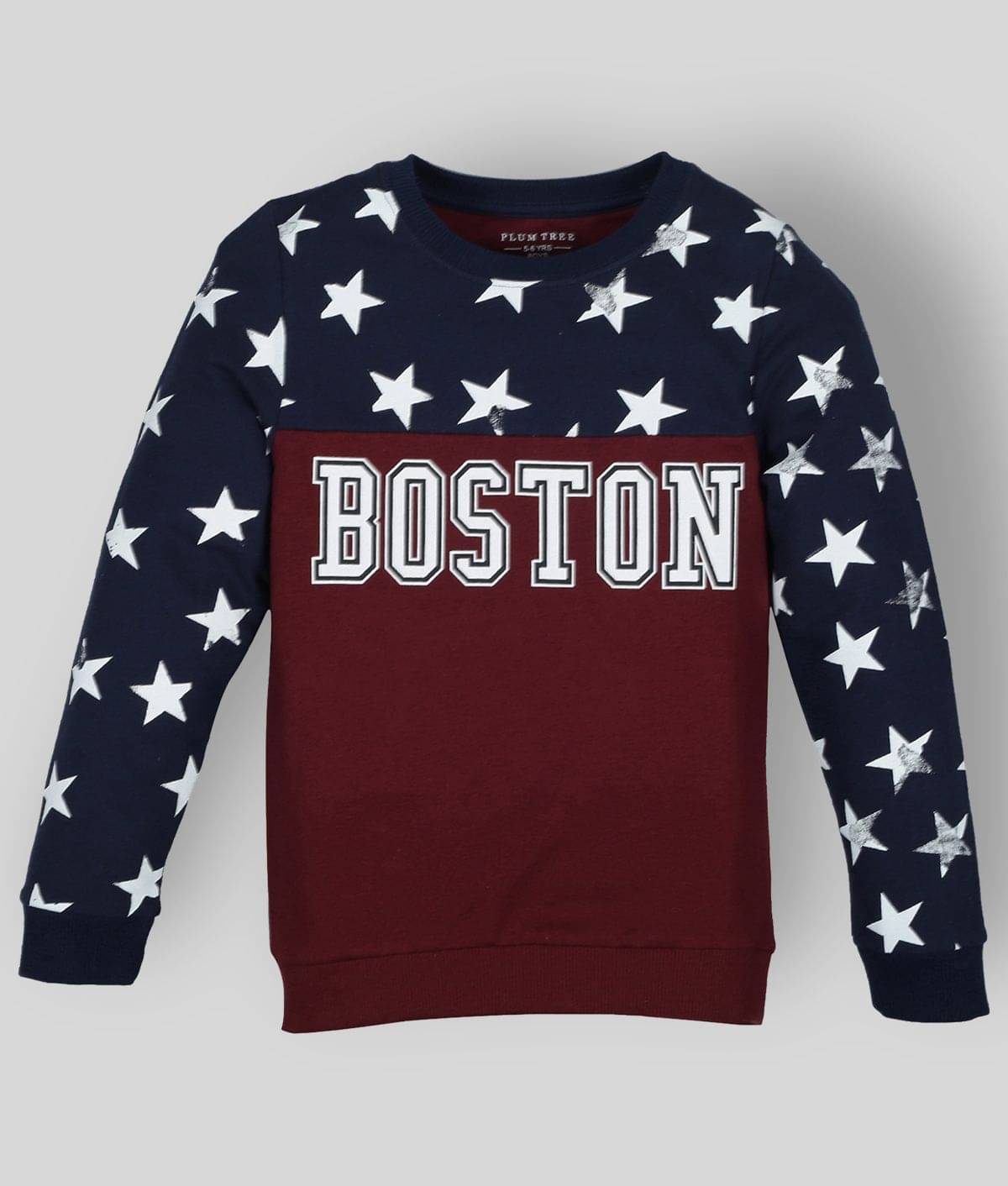     			PLUM TREE Pack of 1 Boys Cotton Sweatshirt ( Burgundy )