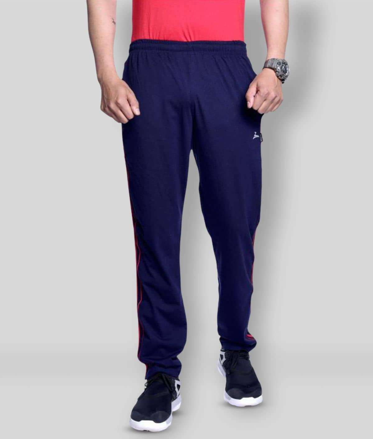 Zeffit - Navy Blue Cotton Blend Men's Trackpants ( Pack of 1 ) - Track Pants | Buy online on ZillyBuy