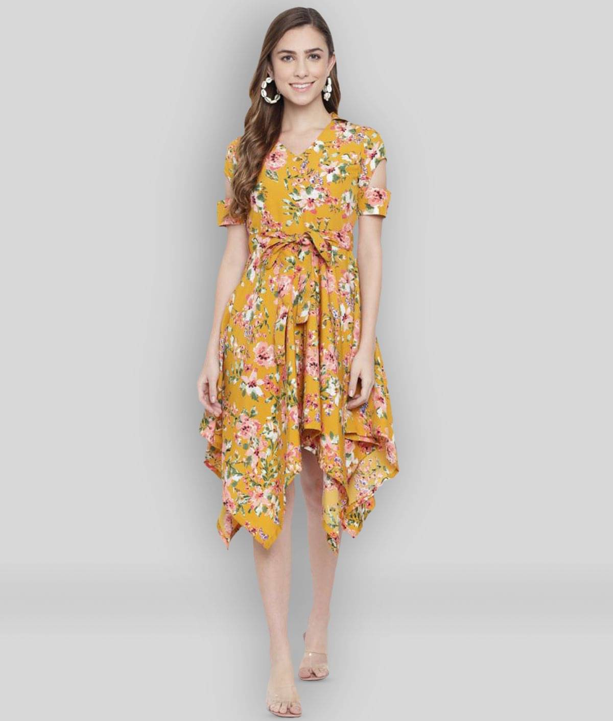     			ALL WAYS YOU Women Polyester Printed Empire Dress ( Multi Color )