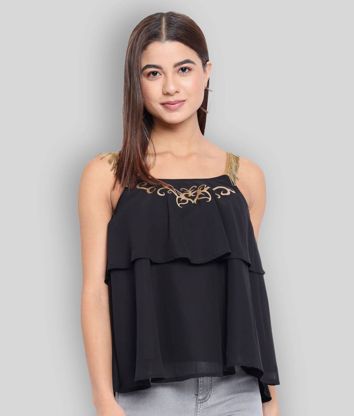 ALL WAYS YOU Women's Polyester Tiered Top ( Pink ) ALL WAYS YOU Women's Polyester Tiered Top ( Pink )