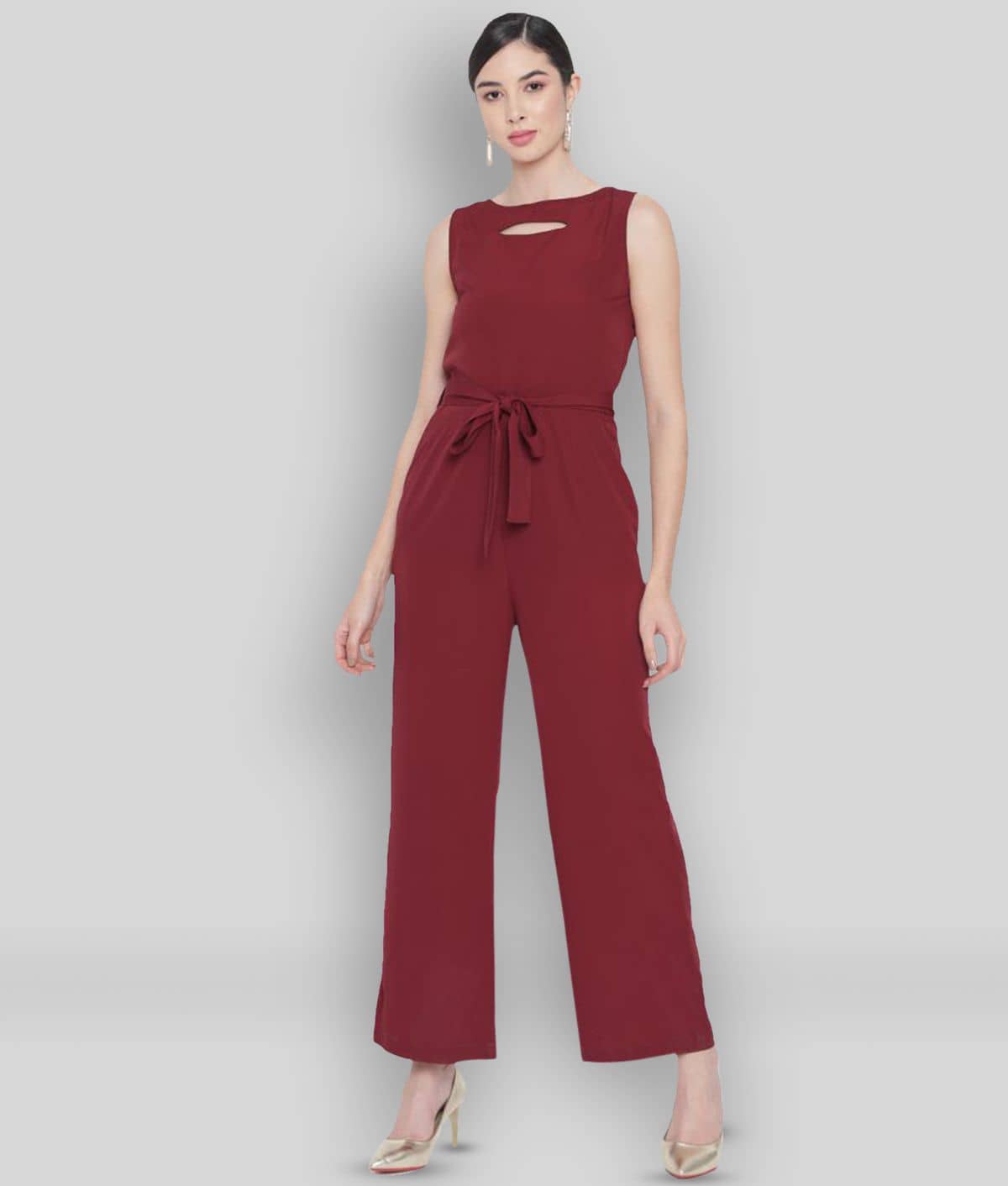 ALL WAYS YOU Women Polyester Solid A-line Dress ( Red )