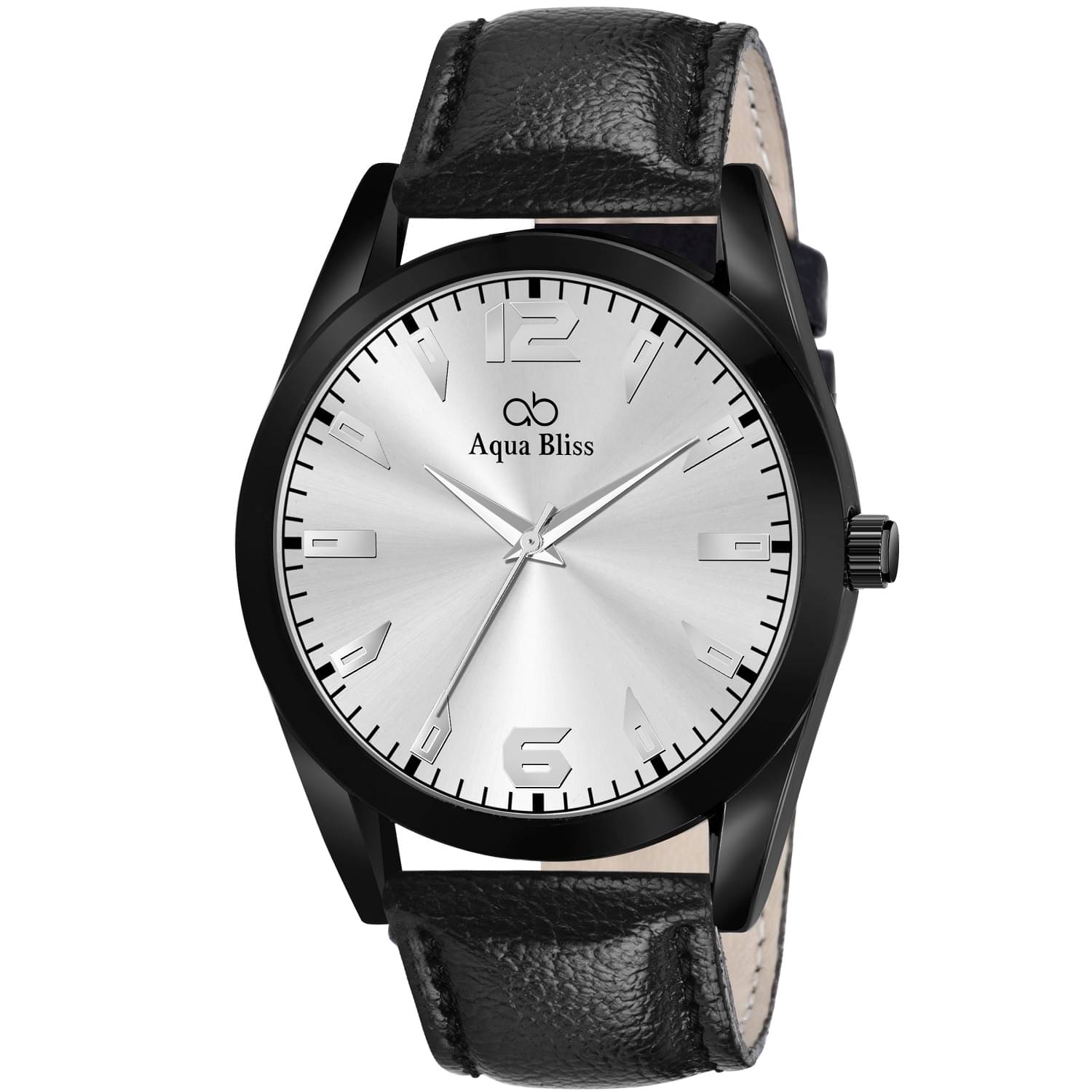     			AQUA BLISS - Black Leather Analog Men's Watch