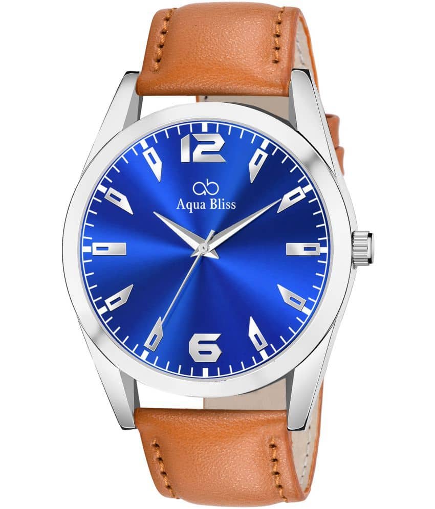 AQUA BLISS - Brown Leather Analog Men's Watch