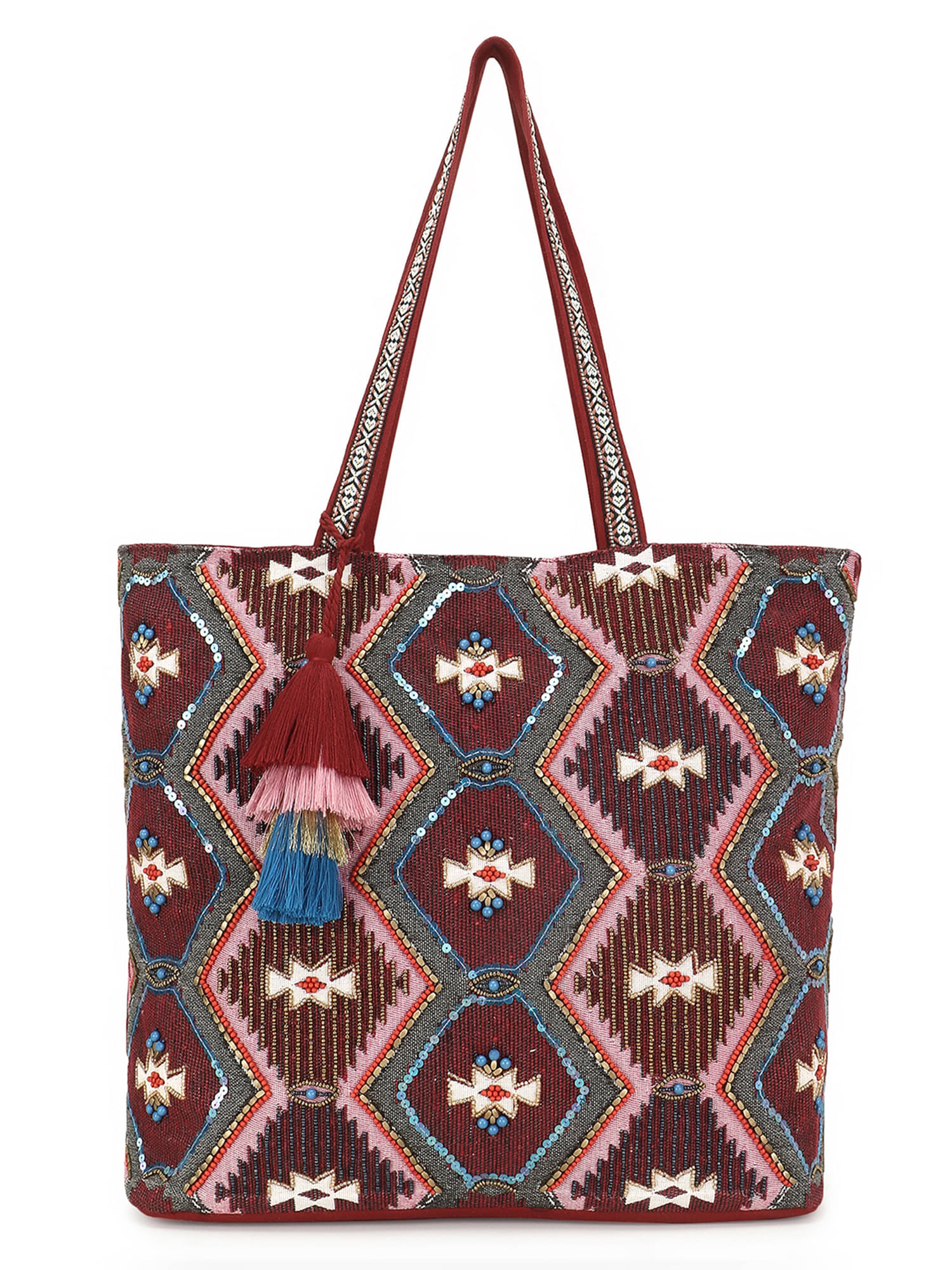     			Anekaant Tote Bag Cotton Set of 1 ( Maroon )