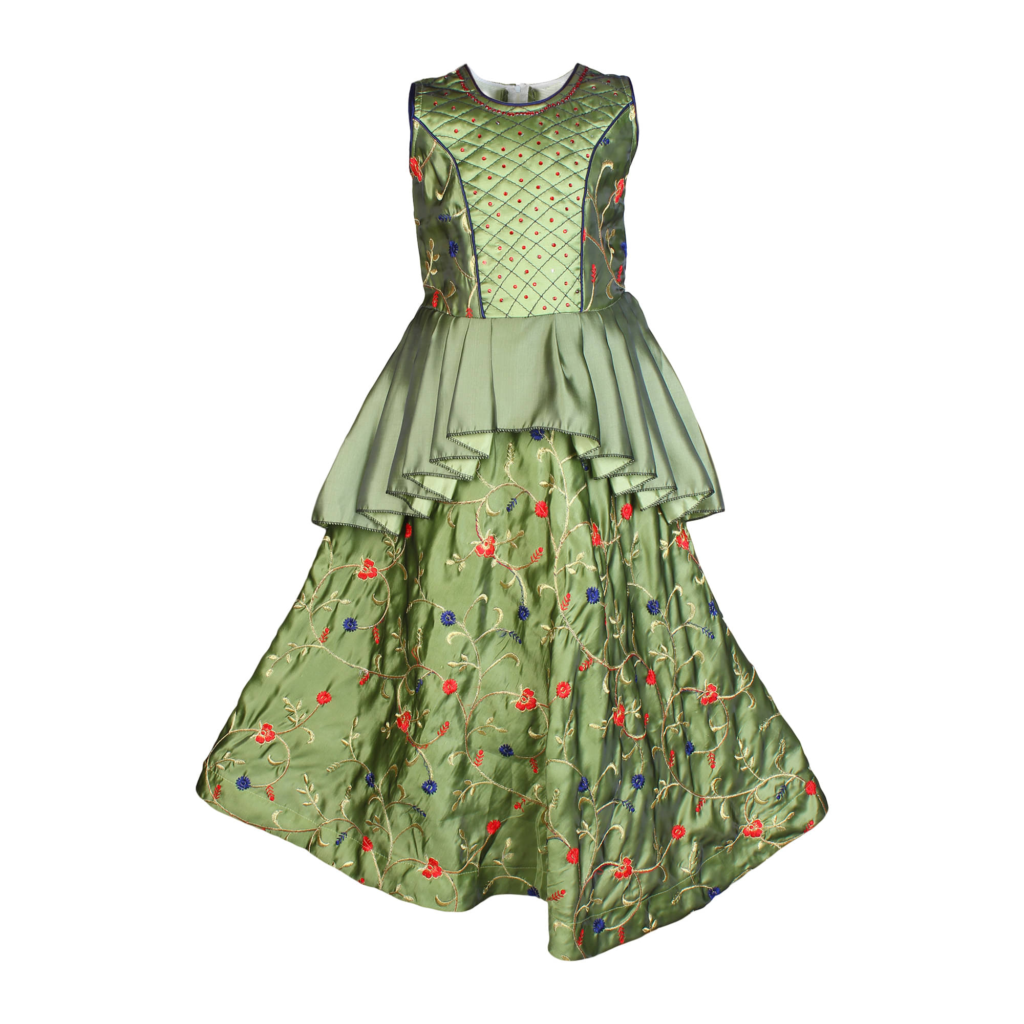 Arshia Fashions Polyester Gown For Girls ( Pack of 1 , Green ) Arshia Fashions Polyester Gown For Girls ( Pack of 1 , Green )