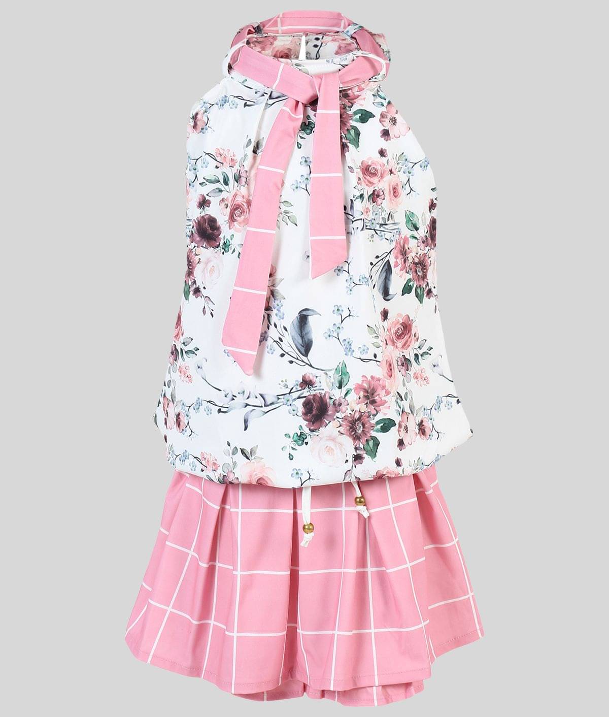     			Arshia Fashions Pack of 1 Girls Cotton Blend Top With Skirt ( Pink )