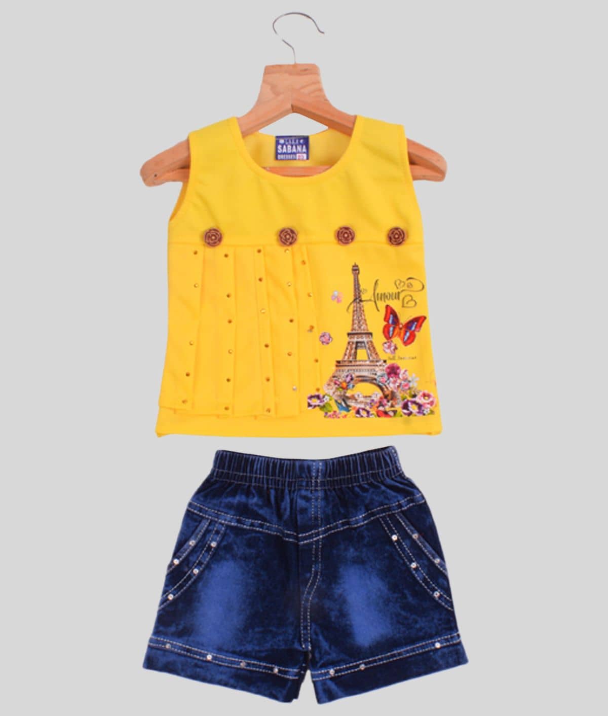 JCT DRESSES Pack of 1 Baby Girls Cotton Blend Top & Skirt ( Multicolor )