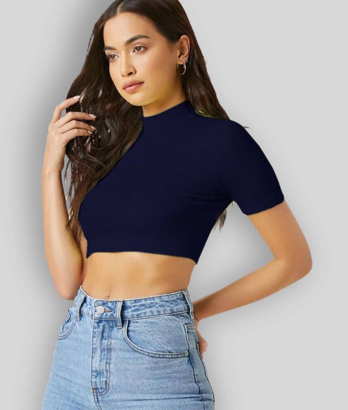     			Dream Beauty Fashion Women's Polyester Crop Top ( Blue )