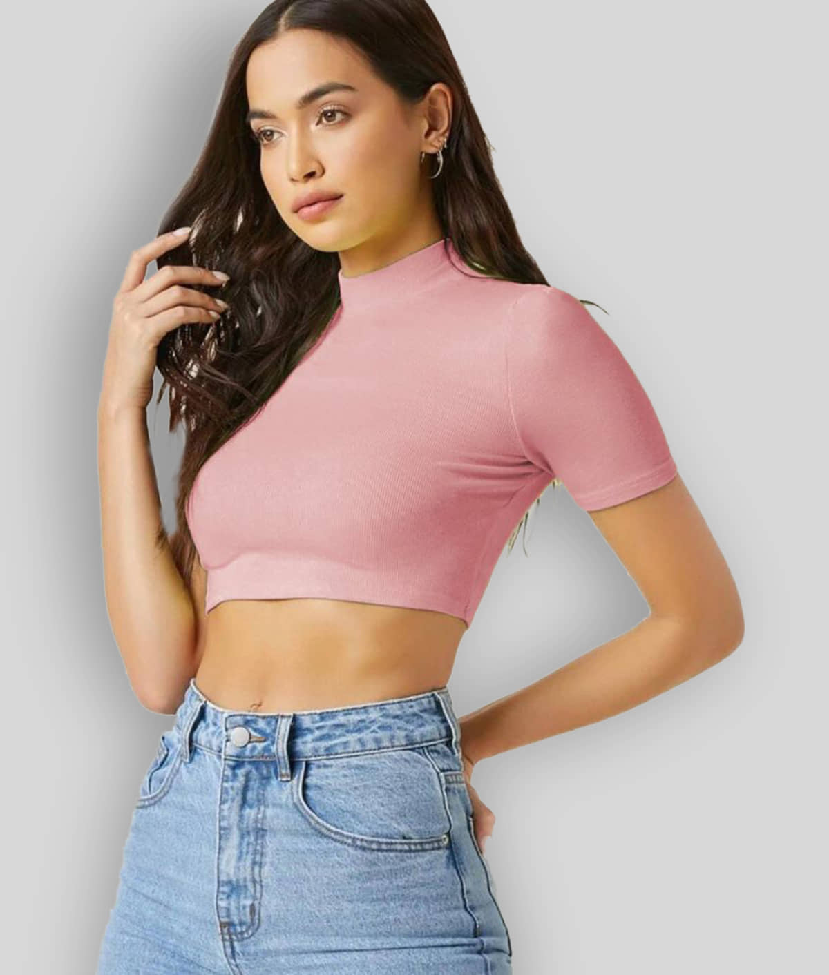 Dream Beauty Fashion Women's Polyester Crop Top ( Maroon )