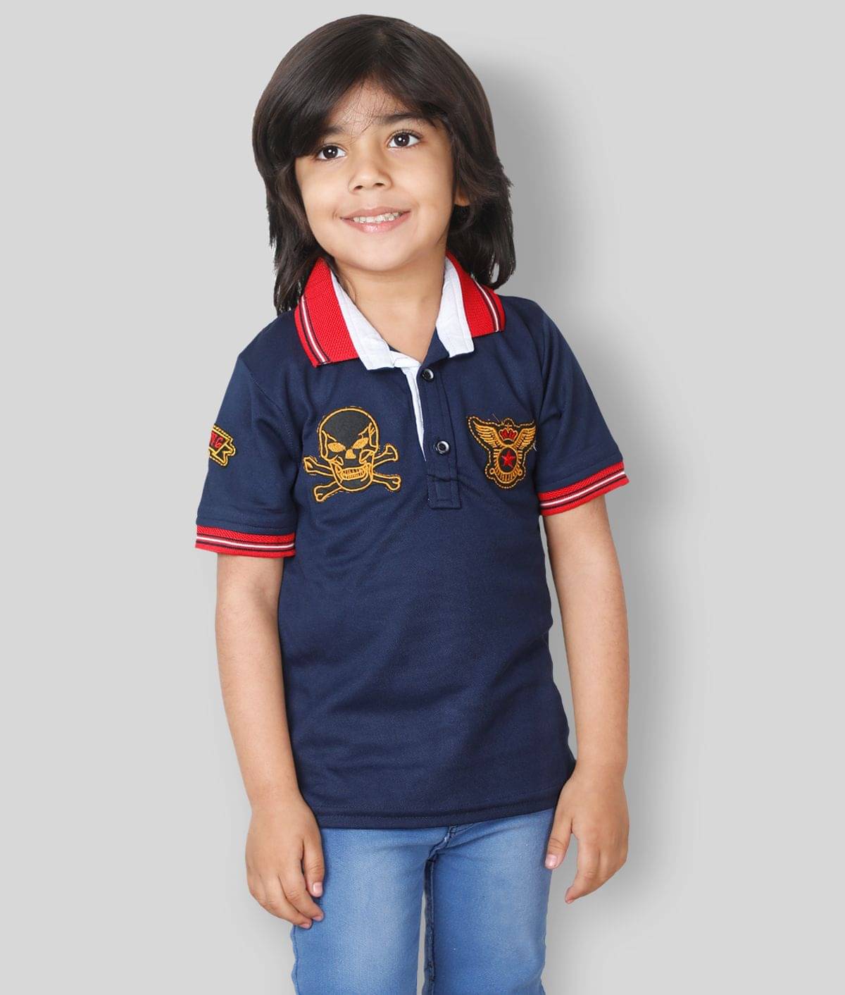     			Fourfolds Pack of 4 Boys Cotton Blend T-Shirt ( Blue )