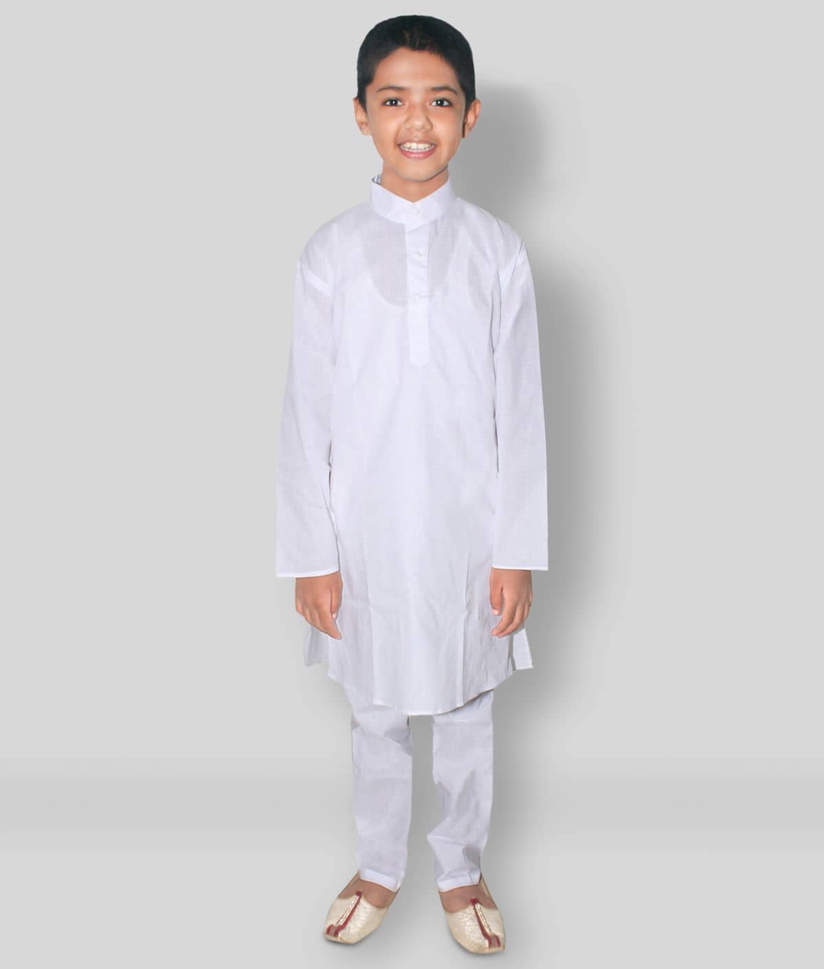 Goodluck Boys Cotton Solid - Pattern Kurta Pant Set ( White , Pack of 1 ) - Kurtas & Kurta Sets | Buy online on ZillyBuy