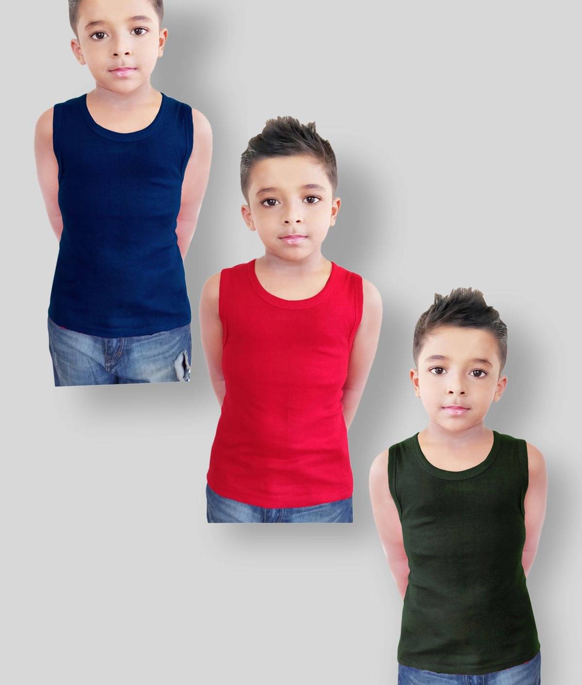     			HAP Pack of 3 Boys 100% Cotton ( Multi Color )