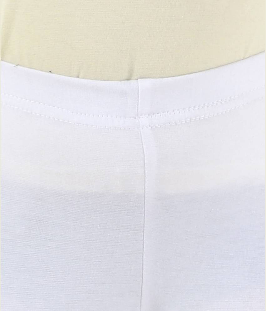 Kids Cave Pack of 1 Girls Cotton Blend Leggings ( White )